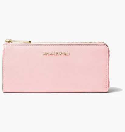 Кошелек женский Michael Kors Jet Set Travel Large Saffiano Leather Quarter-Zip Wallet Pink 35T6GTVE3L-POWDER-BLUSH-21838