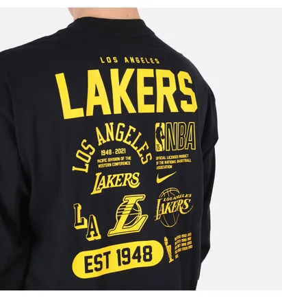 Лонгслів чоловічий Nike Nba Los Angeles Lakers Courtside Black DA5897-010