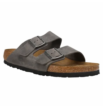 Тапочки мужские BIRKENSTOCK Arizona Oiled Leather Soft Footbed Sandals Grey 552801