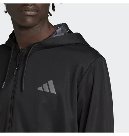 Кофта мужская Adidas Train Essentials Seasonal Training Full-Zip Jacket Black Ib8137