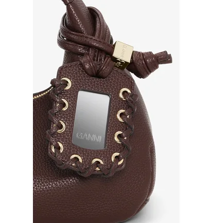 Сумка жіноча GANNI Brown Mini Hobo Bag Bordo A7102