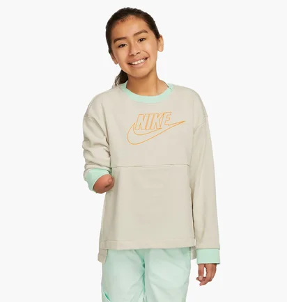 Свитшот детский Nike U Flyease Play Crew Grey Dm8539-072