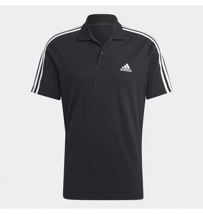 Поло мужское Adidas Essentials Piqué Embroidered Small Logo 3-Stripes Polo Shirt Black Ic9310