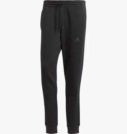 Штаны мужские Adidas Essentials Fleece 3-Stripes Tapered Cuff Pants Black IJ8885