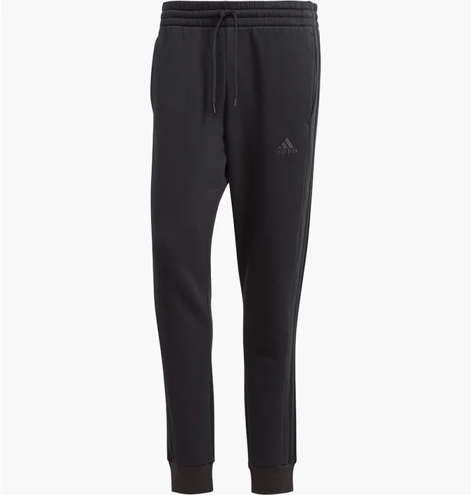 Штаны мужские Adidas Essentials Fleece 3-Stripes Tapered Cuff Pants Black IJ8885