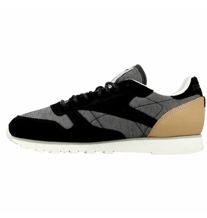 Кроссовки мужские Reebok Cl Leather Fleck Black/Grey AQ9723