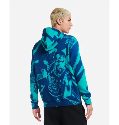 Худи мужское Air Jordan Essential Aop Fleece Pullover Hoodie Blue/Turquoise Dq7507-322