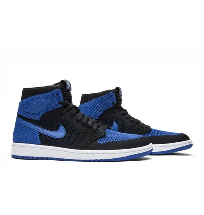 Кроссовки мужские Air Jordan 1 Retro High Og Flyknit Black/Blue 919704-006