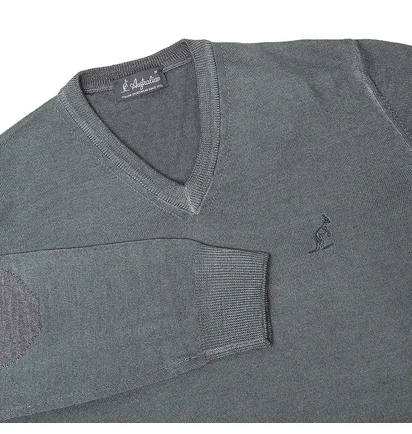 Свитшот мужской AUSTRALIAN Sweater Merinos V Neck Grey LSUMA0009-022
