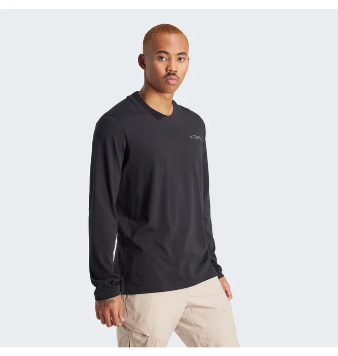 ᐉ Лонгслів чоловічий Adidas Terrex Xploric Logo Long Sleeve Black