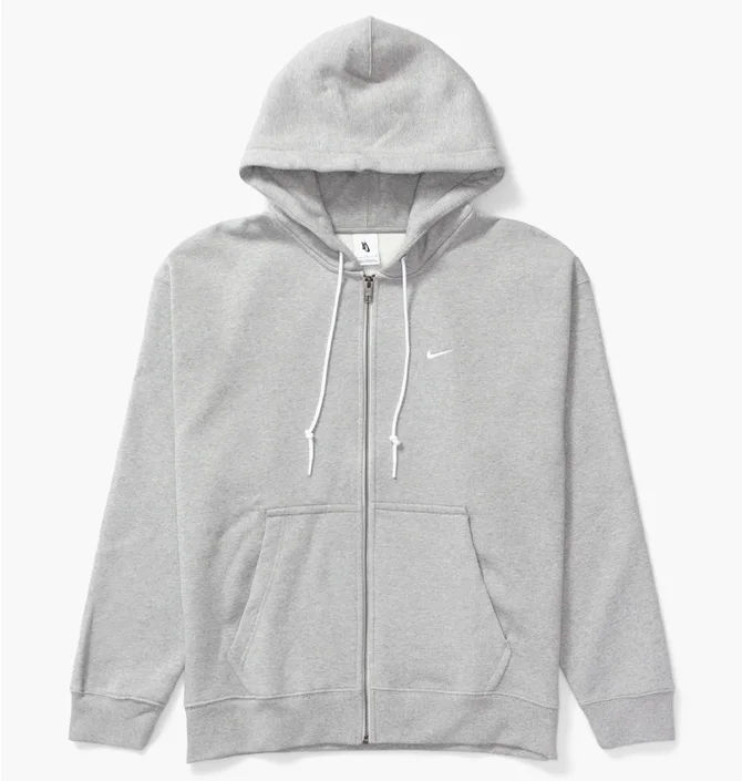 Толстовка мужская Nike Solo Swoosh Full-Zip Hoodie Grey DR0403-063