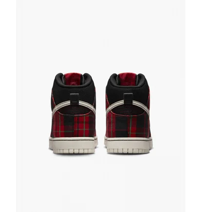 Кросівки чоловічі Nike Dunk High Retro Se Plaid Casual Shoes Black/Red Dv0826-001