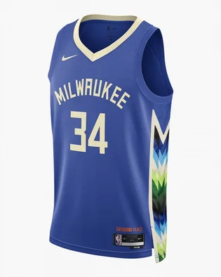 Майка чоловіча Nike Milwaukee Bucks Jersey City 22 Blue DO9600-480