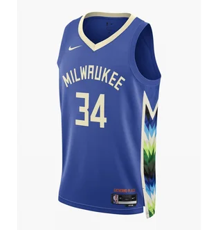 Майка мужская Nike Milwaukee Bucks Jersey City 22 Blue DO9600-480
