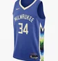 Майка чоловіча Nike Milwaukee Bucks Jersey City 22 Blue DO9600-480