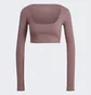 Лонгслів жіночий Adidas Studio Lounge Ribbed Cropped Long Sleeve Tee Brown Hh8500