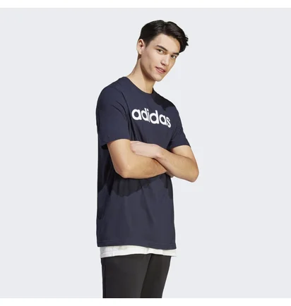 Футболка мужская Adidas Essentials Single Jersey Linear Embroidered Logo Tee Blue IC9275