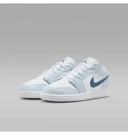 Кроссовки детские Air Jordan 1 Low White/Light Blue 553560-104