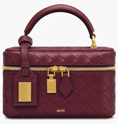 Сумка жіноча JW PEI Cleo Woven Texture Box Shape Top Handle Bag Bordo BB2025BG131450JWP