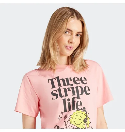 Футболка жіноча Adidas Playera Positivity Estampada Peach IX6456