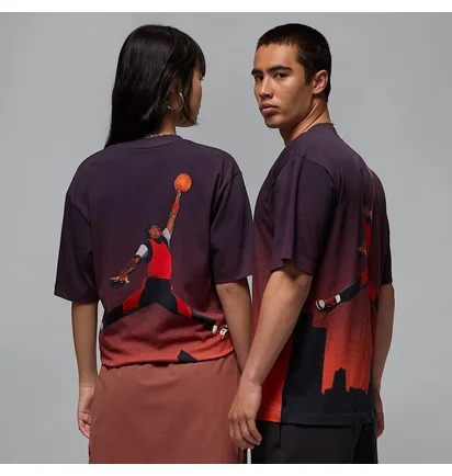 Футболка унисекс Air Jordan 85 Gradient Sky Ss Crew Violet/Orange HJ2316-045