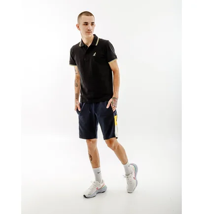 Поло мужское AUSTRALIAN 2-Stripe Pique Polo S-Fit Black LSUPO0004-003A