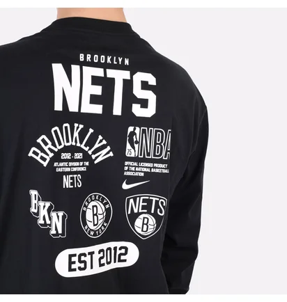 Лонгслів чоловічий Nike Nba Brooklyn Nets Courtside Black DA5887-010