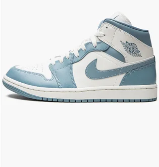 Кросівки жіночі Air Jordan Wmns 1 Mid White/Light Blue BQ6472-141