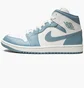 Кроссовки женские Air Jordan Wmns 1 Mid White/Light Blue BQ6472-141