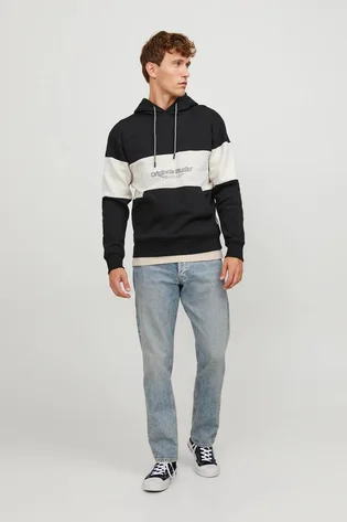 Худи мужское Jack & Jones Lakewood Black/White 12246802