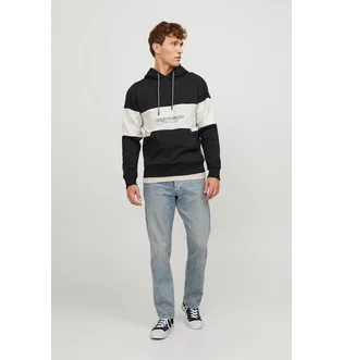 Худи мужское Jack & Jones Lakewood Black/White 12246802