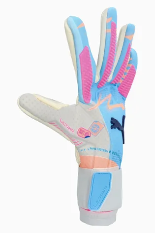 Перчатки вратарские унисекс Puma Ultra Ultimate Light Blue/Multi 042057-01