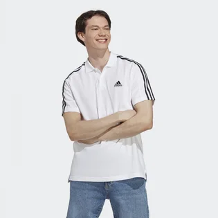 Поло чоловіче Adidas Essentials Piqué Embroidered Small Logo 3-Stripes Polo Shirt White Ic9312