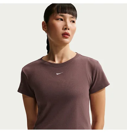 Футболка женская Nike Sportswear Tight Ribbed Short-Sleeve Brown HV4994-502