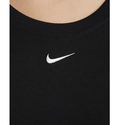 Футболка женская Nike Sportswear Chill Knit Tight Scoop-Back Short-Sleeve Mini-Rib Top Black FN3664-010