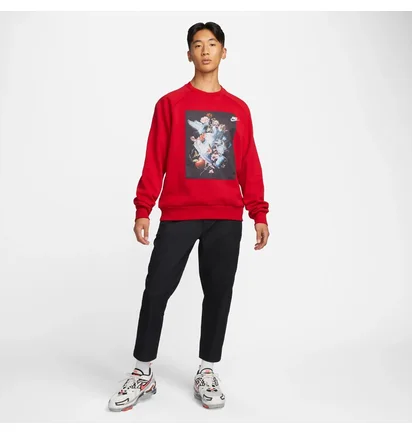 Свитшот мужской Nike Masterpiece Pack Photo Print Crew Neck Fleece Sweatshirt Red Dd6515-687