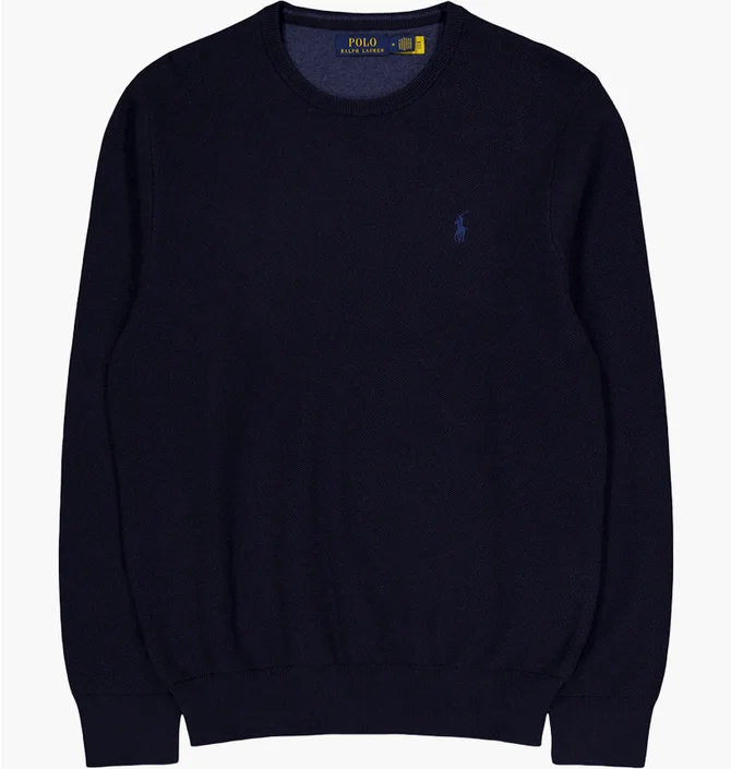 Світшот чоловічий Polo Ralph Lauren Textured Cotton Crewneck Sweater Blue 710918163001