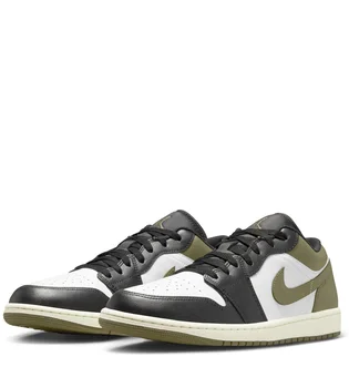 Кроссовки мужские Air Jordan 1 Low White/Olive 553558-092