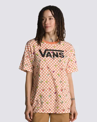 Футболка жіноча Vans Fruit Checkerboard Oversized Tee Beige/Peach VN0003V6BM5