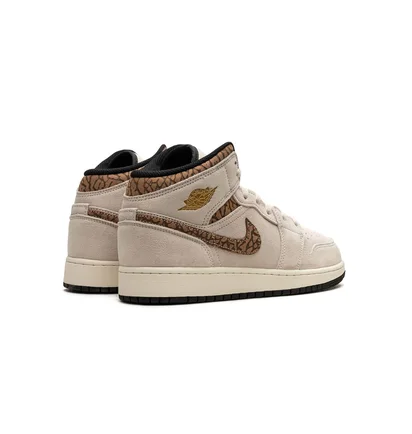 Кроссовки детские Air Jordan 1 Mid Se Brown Elephant Beige DZ5369-102