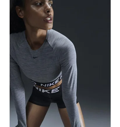 Топ женский Nike Pro Dri-Fit Cropped Long-Sleeve Top Grey FV5484-084