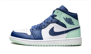 Кроссовки мужские Air Jordan 1 Mid White/Blue 554724-413