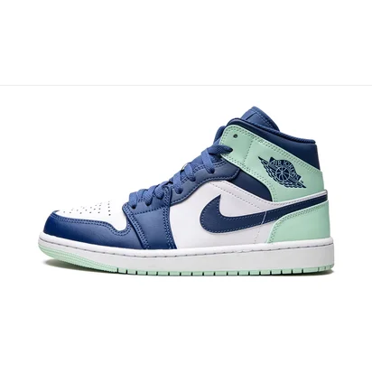 Кроссовки мужские Air Jordan 1 Mid White/Blue 554724-413