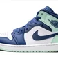Кроссовки мужские Air Jordan 1 Mid White/Blue 554724-413