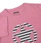 Футболка женская Jeep T-Shirt Oversize Star Striped Print Turn Pink O102613-P490