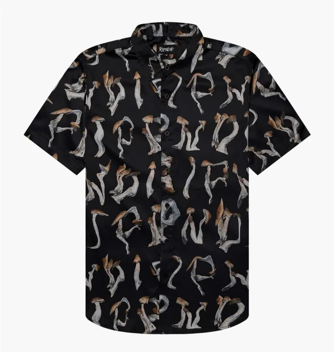 Рубашка мужская RipNDip Is This Real Life Button Up Black RNDSUM24106