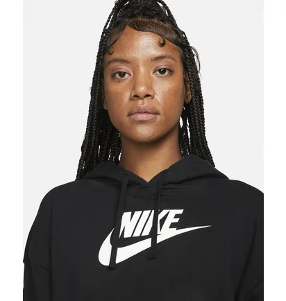 Худи женское Nike Sportswear Club Fleece WomenS Oversized Crop Graphic Hoodie Black DQ5850-010