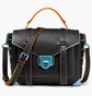 Сумка жіноча Michael Kors Manhattan Medium Contrast-Trim Leather Satchel Black 35H1TNCS8L-BLACK-25013