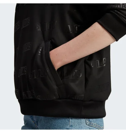 Худи женское Adidas Embossed Monogram Fleece Hoodie Black IM2586