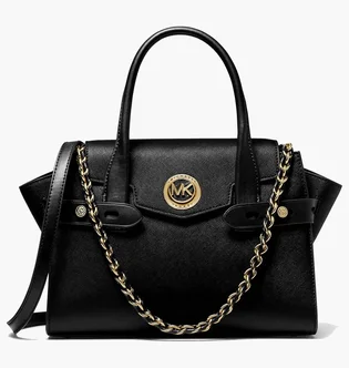Сумка женская Michael Kors Carmen Small Saffiano Leather Belted Satchel Black 30S0GNMS1L-BLACK-8286